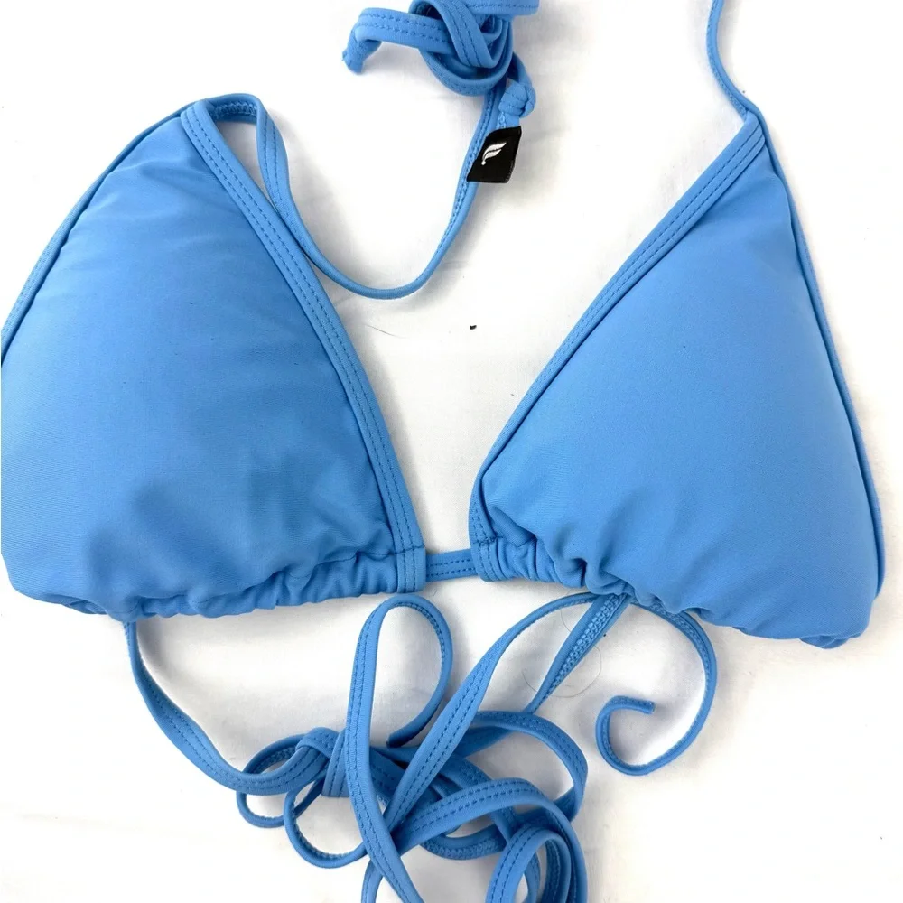 Fabletics Light Blue String Triangle Bikini Set - Picture 2 of 6